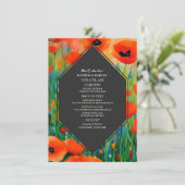 Bloemen Poppy bruiloft Menu (Staand voorkant)