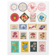 Bloemen Postzegels & Love Mail stickers