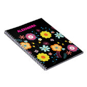 Bloemen Power Kleurrijke Roze Notitieboek (Rechterzijde)