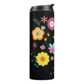 Bloemen Power Kleurrijke Roze Thermosbeker (Gedraaid links)