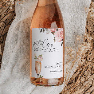 Bloemen & Prosecco Bloemige Bruidsdouche Wijn Etiket