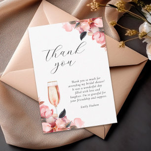 Bloemen & Prosecco Bloemrijke Bruidsdouche Bedankkaart