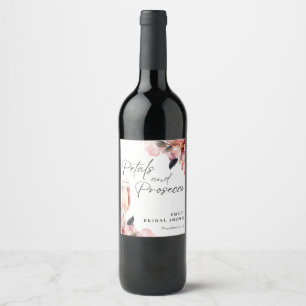 Bloemen & Prosecco Bloemrijke Bruidsdouche Wijn Etiket
