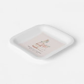 Bloemen & Prosecco Bruidsdouche Bachelorette Papieren Bordje (Gebogen)