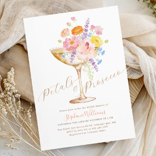 Bloemen & Prosecco Bruidsdouche Uitnodiging