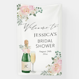 Bloemen & Prosecco Champagne Welkom Bord Spandoek