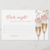 Bloemen & Prosecco Date Night Spel Bruidsborrel  Briefpapier (Voorkant)
