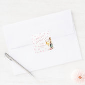 Bloemen & Prosecco Mimosa Champagne Bruidsdiner Vierkante Sticker (Envelop)