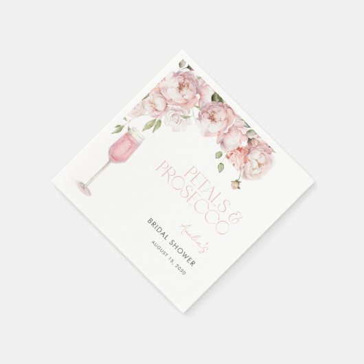 Bloemen & Prosecco Moderne Roze Bloemige Bruidsmei Servet (Hoek)