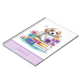 Bloemen & Puppies & Boeken Levendige Waterverf Sch Notitieboek (Linkerzijde)