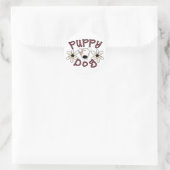 Bloemen Puppy Hond Ronde Sticker (Tas)