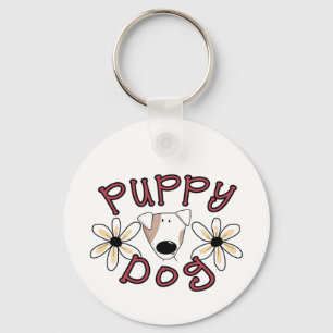 Bloemen Puppy hond T-shirts en geschenken Sleutelhanger