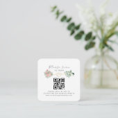 Bloemen QR Code Bruiloft RSVP Informatiekaartje (Staand voorkant)