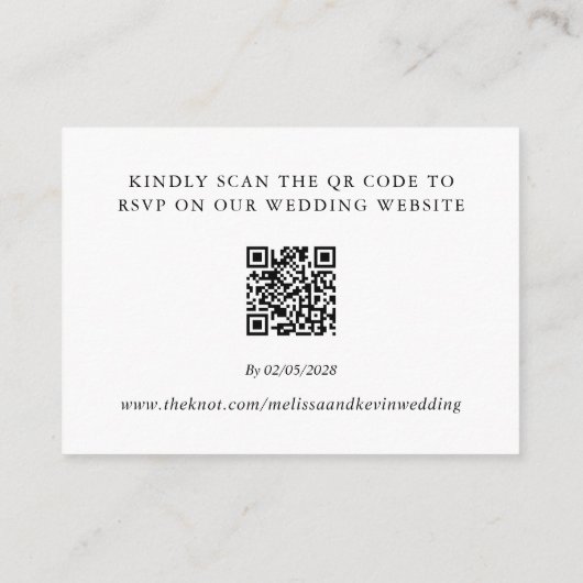 Bloemen QR Code Huwelijk RSVP Kaart (Achterkant)