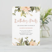 Bloemen | QR-code Verjaardagsfeest Kaart (Staand voorkant)