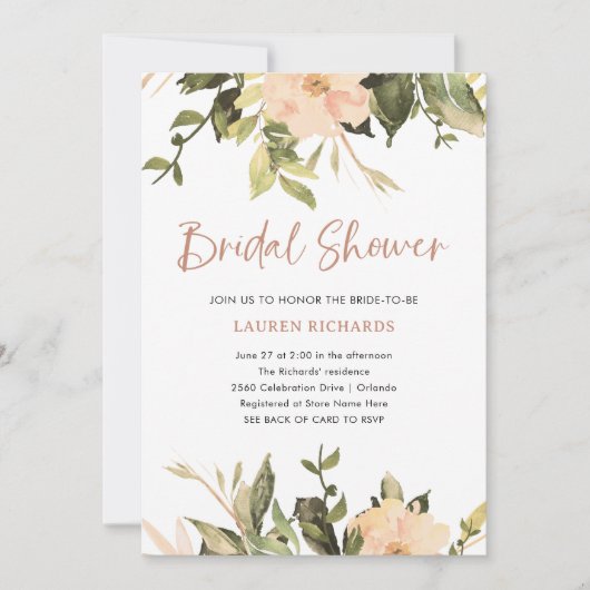 Bloemen | QR-code Vrijgezellenfeest Kaart (Voorkant)