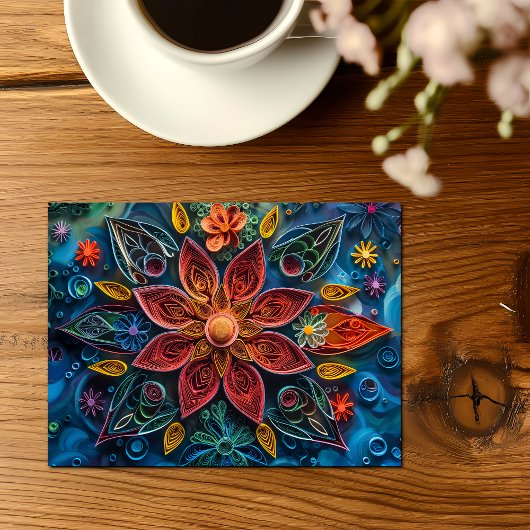 Bloemen Quilling Art Dagelijks Briefkaart
