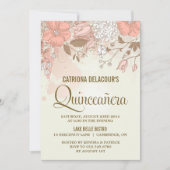 bloemen Quinceañera Uitnodiging (Voorkant)