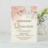 bloemen Quinceañera Uitnodiging (Staand voorkant)