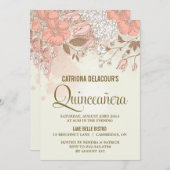 bloemen Quinceañera Uitnodiging (Voorkant / Achterkant)