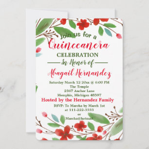 Bloemen Quinceanera viering Feestdagenkaart