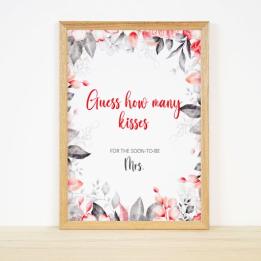 Bloemen raden hoeveel kussen bruids spel poster