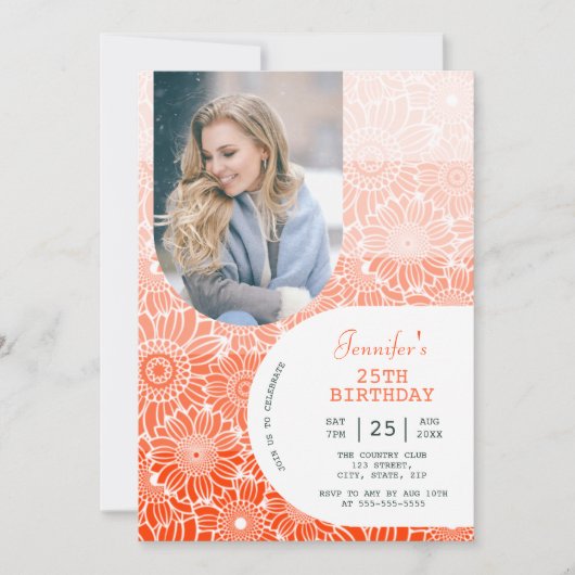 Bloemen Regenboog Sinaasappel Strepen Arch Foto Ve Kaart (Voorkant)