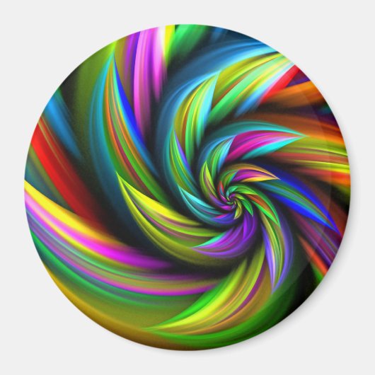 Bloemen regenboog spiraal bloem magneet (Voorkant)