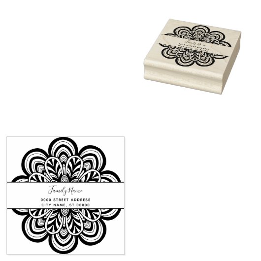 Bloemen retouradres Rubberen stempel (Gestempeld)