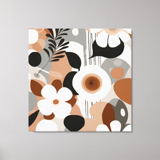 Bloemen Retro Canvas Afdruk (Voorkant)