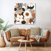 Bloemen Retro Canvas Afdruk