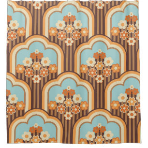 Bloemen Retro: jaren 70 Wallpaper Revival Douchegordijn