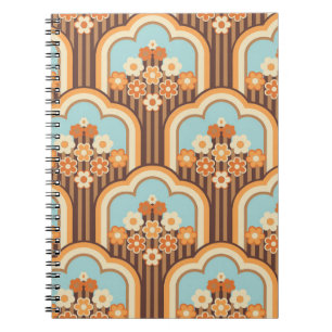 Bloemen Retro: jaren 70 Wallpaper Revival Notitieboek