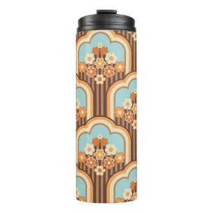 Bloemen Retro: jaren 70 Wallpaper Revival Thermosbeker