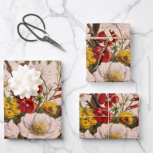  bloemen retro klassiek Victoriaans Inpakpapier Vel