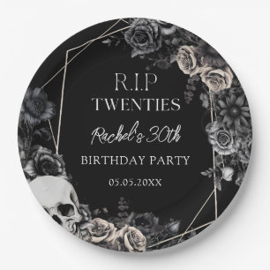 Bloemen RIP 20s 30th Birthday Papier Borden Papieren Bordje