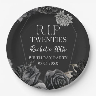 Bloemen RIP Twenties 30ste verjaardag Papier Borde Papieren Bordje