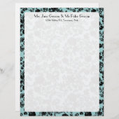 Bloemen Rococo bruiloft, briefhoofd (Voorkant / Achterkant)