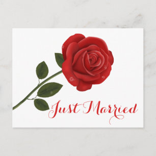 Bloemen Rode Roos Bloem - Huwelijksfeest Uitnodiging Briefkaart
