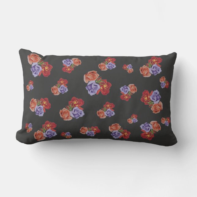  bloemen rode rozen en bloesems met roos bloem kussen (Voorkant)