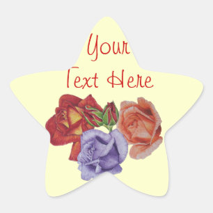 bloemen rode rozen en rozen bloemen bloemen ster sticker