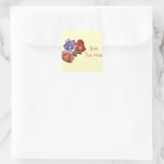 bloemen rode rozen en rozen bloemperken vierkante sticker (Tas)