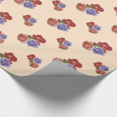 bloemen rode rozen en rozen buisjes bloem cadeaupapier (Hoek)