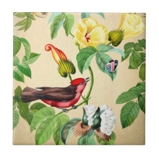Bloemen Rode Vogel Backsplash Tegeltje