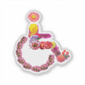 Bloemen Rolstoel Decal Sticker (Voorkant)