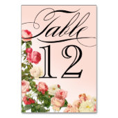 Bloemen Romance Roze Rozen Tafelnummers (Achterkant)