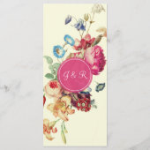 Bloemen Romantisch Bruiloft Menu (Achterkant)