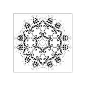 Bloemen rond silhouet kunst stempel (Afrduk)