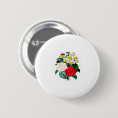  bloemen ronde button 5,7 cm (Voorkant /achterkant)