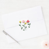 Bloemen Ronde Sticker (Envelop)